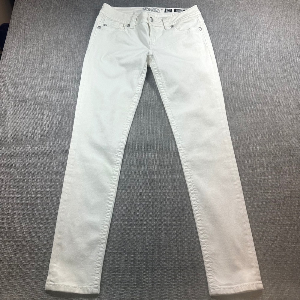 Miss Me Skinny Jeans Womens 28 White Mid-Rise Flap Pocket